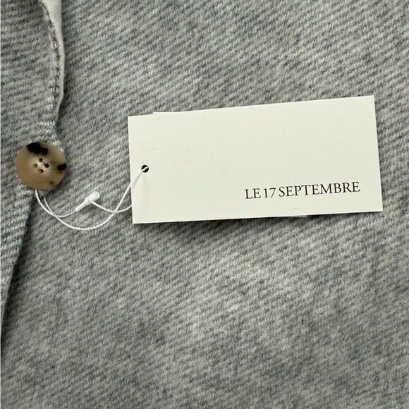 LE 17 SEPTEMBRE Wool-Blend Twill Coat Light Grey Size 38 / US 6 - Picture 4 of 7